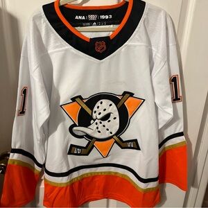 adidas White and Orange Hockey Jersey